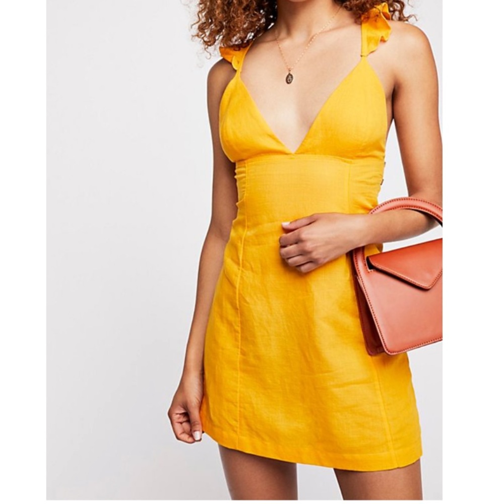 Yellow free people dress